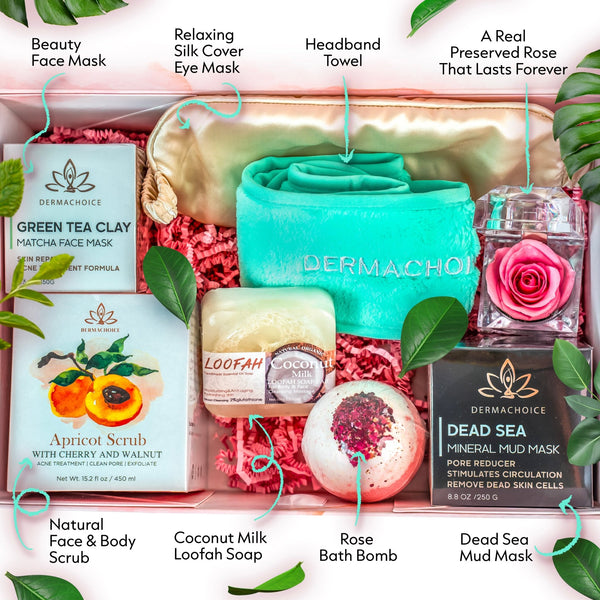 Skin Repair Spa Gift Set for Women - 9 Piece Pampering Package for Women - Glamour Boutique