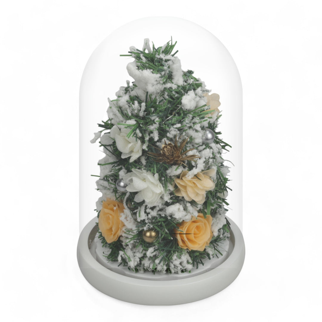 Holiday Charm snow Christmas tree preserved arrangement by Glamour Boutique