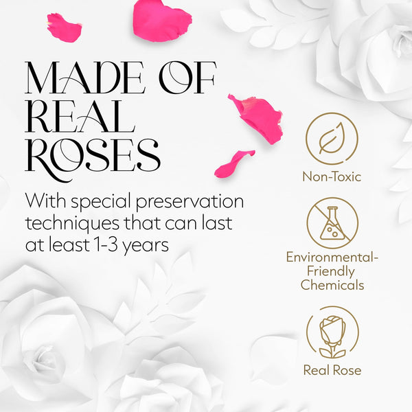 Timeless Charm Hexagon Black Box | 7 Pink Roses - Glamour Boutique